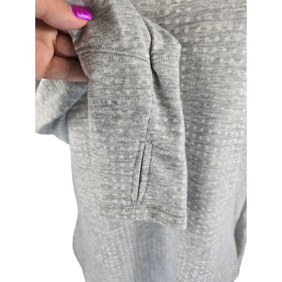 Victoria Secret Sport Gray Cut out Back Long Sleeve  Thumbholes Athletic Top L - Picture 2 of 6